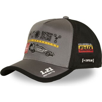 Capslab DMC DeLorean BTF2 BTF Back to the Future Grey and Black Trucker Hat