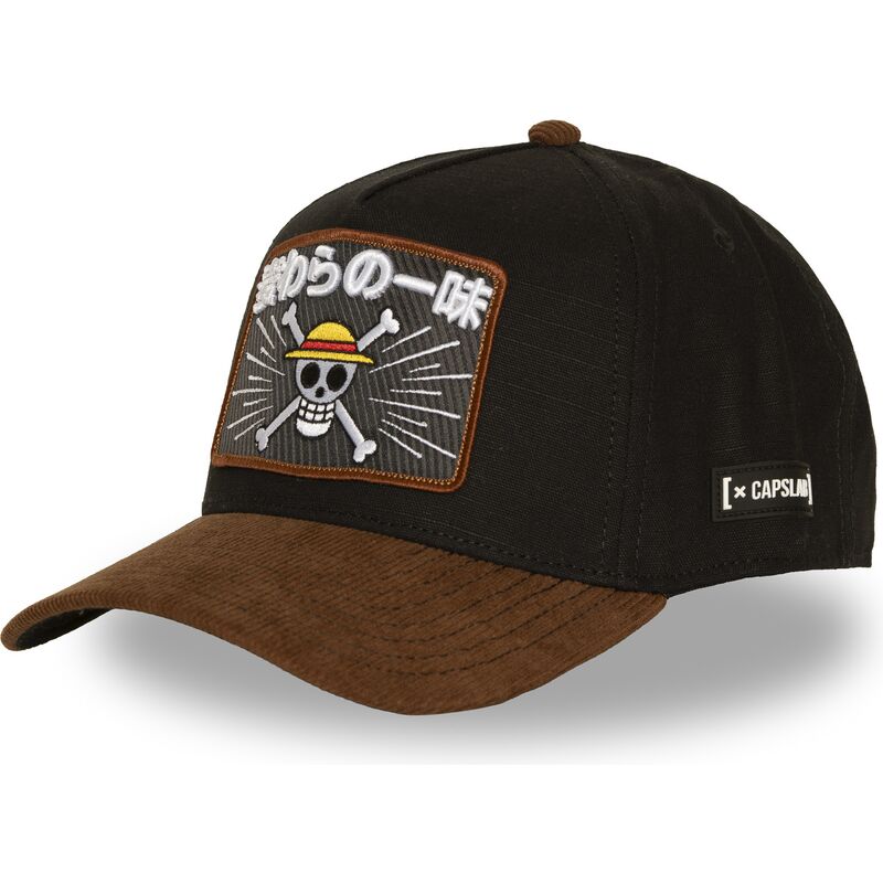 capslab-straw-hat-pirates-op8-mug-one-piece-brown-trucker-hat capslab-straw-hat-pirates-op8-mug-one-piece-brown-trucker-hat