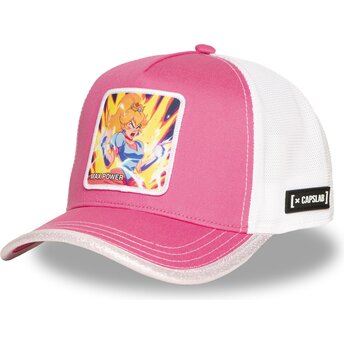 Capslab Princess Peach PRI7 Max Power Super Mario Bros. Pink and White Trucker Hat
