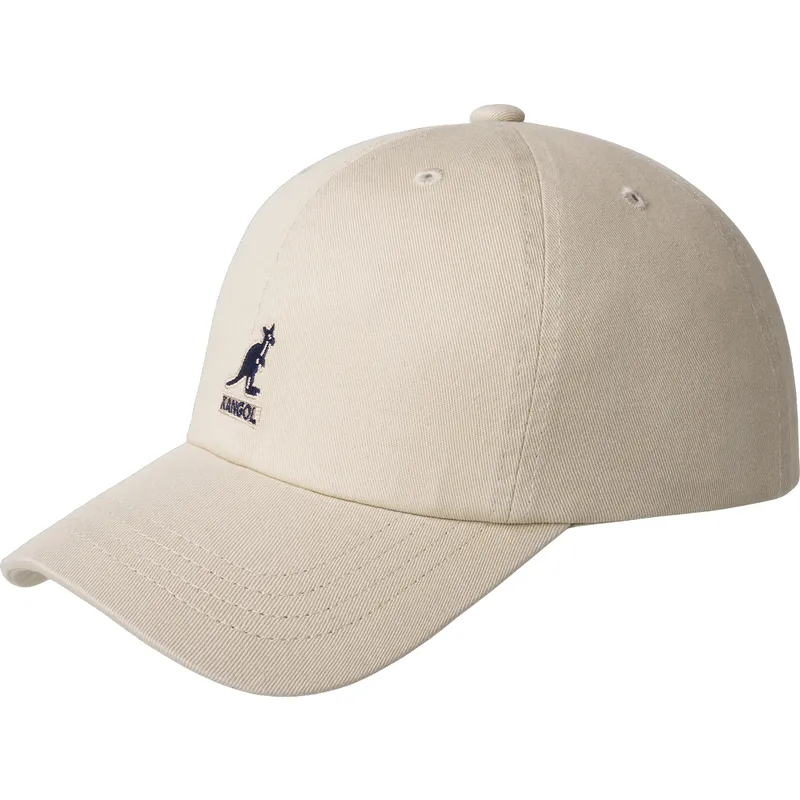 kangol-curved-brim-washed-baseball-khaki-beige-adjustable-cap