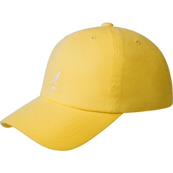 Kangol Curved Brim Washed Baseball Lemon Sorbet Yellow Adjustable Cap