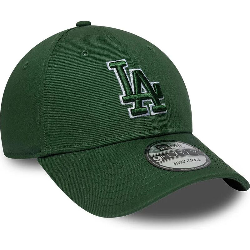 new-era-curved-brim-green-logo-9forty-team-outline-los-angeles-dodgers-mlb-green-adjustable-cap