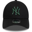 new-era-curved-brim-dark-green-logo-9forty-league-essential-new-york-yankees-mlb-black-adjustable-cap