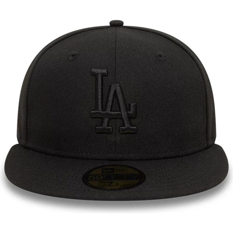 new-era-flat-brim-black-logo-59fifty-league-essential-los-angeles-dodgers-mlb-black-fitted-cap new-era-flat-brim-black-logo-59fifty-league-essential-los-angeles-dodgers-mlb-black-fitted-cap