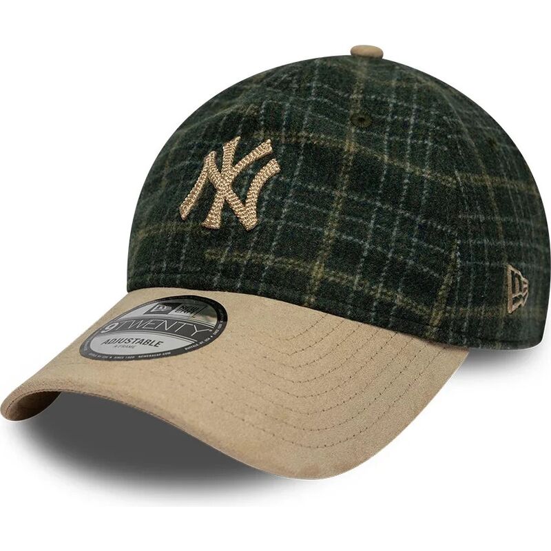 new-era-curved-brim-9twenty-mix-check-new-york-yankees-mlb-green-and-beige-adjustable-cap new-era-curved-brim-9twenty-mix-check-new-york-yankees-mlb-green-and-beige-adjustable-cap