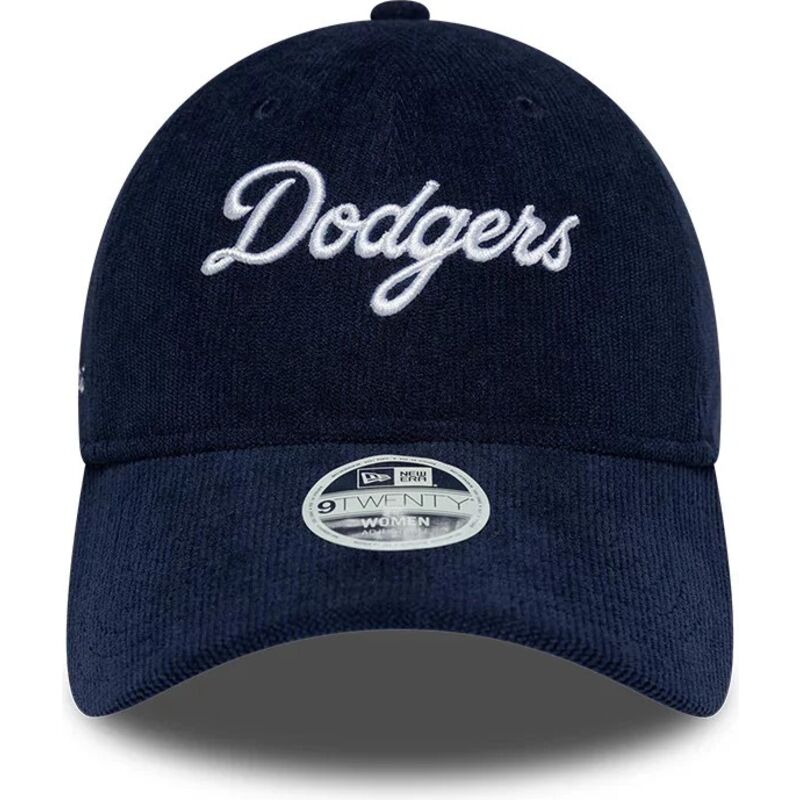 new-era-curved-brim-women-9twenty-cord-script-los-angeles-dodgers-mlb-navy-blue-adjustable-cap