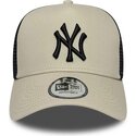 new-era-black-logo-a-frame-league-essential-new-york-yankees-mlb-beige-and-black-trucker-hat