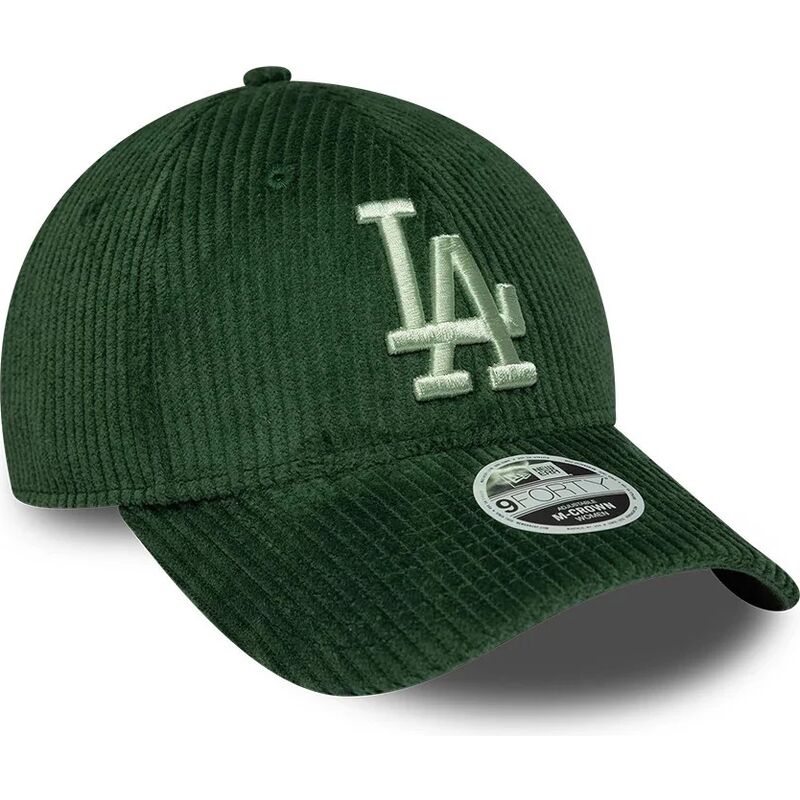 new-era-curved-brim-women-green-logo-9forty-m-crown-chunky-cord-los-angeles-dodgers-mlb-green-snapback-cap