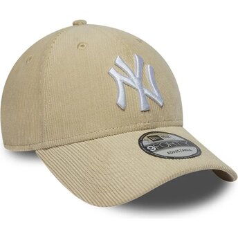New Era Curved Brim 9FORTY Entry Cord New York Yankees MLB Beige Snapback Cap