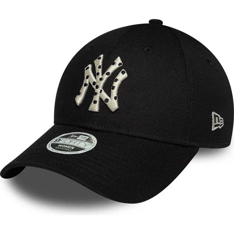 new-era-curved-brim-women-9forty-infill-new-york-yankees-mlb-black-adjustable-cap-with-beige-logo new-era-curved-brim-women-9forty-infill-new-york-yankees-mlb-black-adjustable-cap-with-beige-logo
