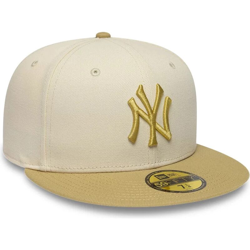 new-era-flat-brim-59fifty-league-essential-new-york-yankees-mlb-beige-and-brown-fitted-cap
