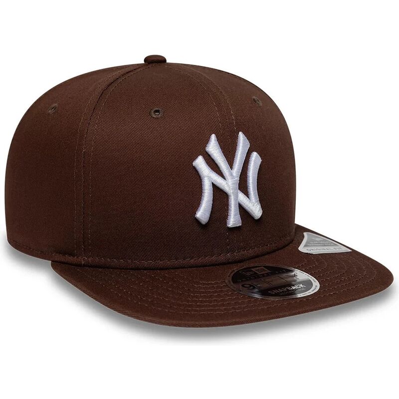 new-era-flat-brim-9fifty-original-fit-league-essential-new-york-yankees-mlb-brown-snapback-cap