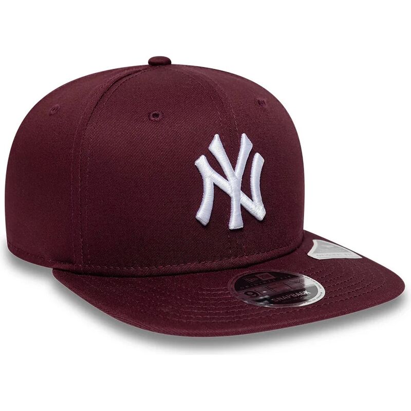 new-era-flat-brim-9fifty-original-fit-league-essential-new-york-yankees-mlb-maroon-snapback-cap