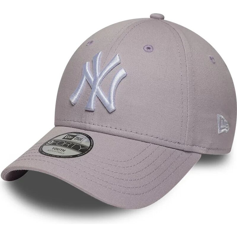 new-era-curved-brim-youth-9forty-league-essential-new-york-yankees-mlb-light-purple-adjustable-cap