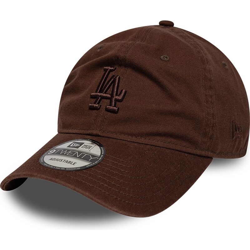 new-era-curved-brim-brown-logo-9twenty-washed-midi-logo-los-angeles-dodgers-mlb-brown-adjustable-cap