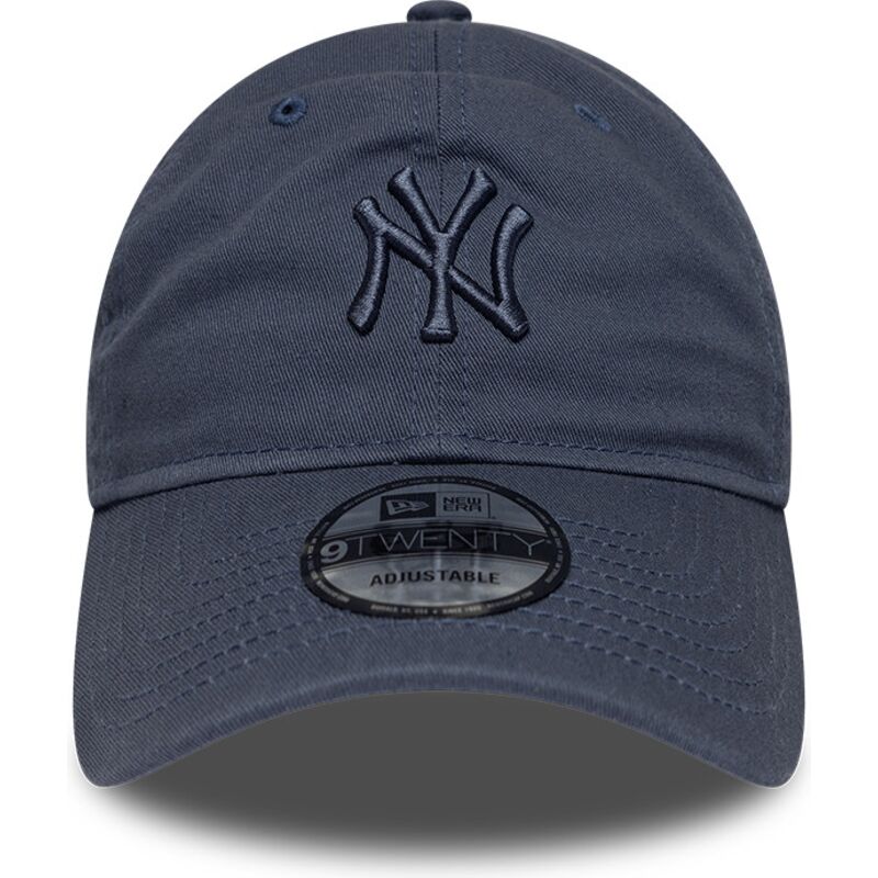 new-era-curved-brim-blue-logo-9twenty-washed-midi-logo-new-york-yankees-mlb-blue-adjustable-cap
