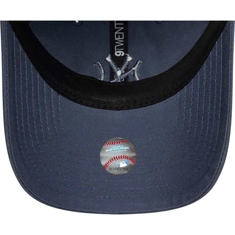 new-era-curved-brim-blue-logo-9twenty-washed-midi-logo-new-york-yankees-mlb-blue-adjustable-cap