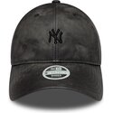 new-era-curved-brim-women-black-logo-9twenty-washed-pu-new-york-yankees-mlb-black-adjustable-cap