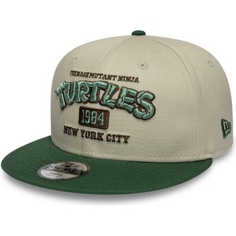 New Era Flat Brim Youth 9FIFTY Teenage Mutant Ninja Turtles Green and Beige Snapback Cap