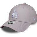 new-era-curved-brim-women-9forty-league-essential-los-angeles-dodgers-mlb-light-purple-adjustable-cap