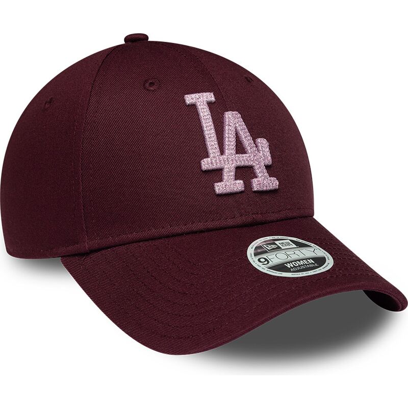new-era-curved-brim-women-pink-logo-9forty-metallic-los-angeles-dodgers-mlb-maroon-adjustable-cap new-era-curved-brim-women-pink-logo-9forty-metallic-los-angeles-dodgers-mlb-maroon-adjustable-cap