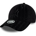 new-era-curved-brim-women-black-logo-9forty-velour-new-york-yankees-mlb-black-adjustable-cap