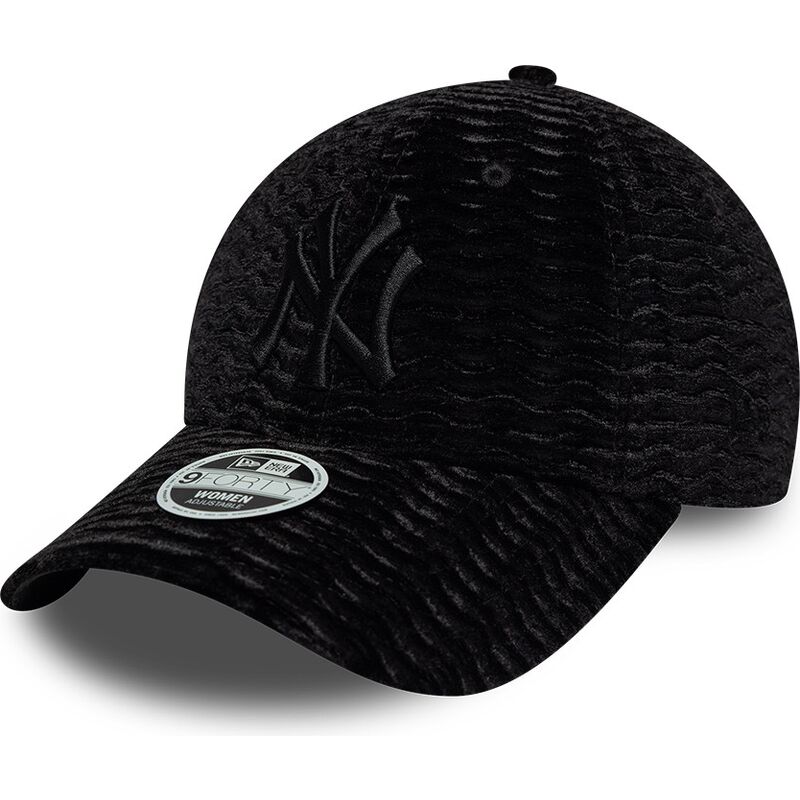 new-era-curved-brim-women-black-logo-9forty-velour-new-york-yankees-mlb-black-adjustable-cap