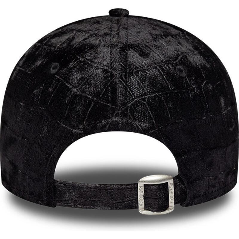 new-era-curved-brim-women-black-logo-9forty-pattern-velour-new-york-yankees-mlb-black-adjustable-cap