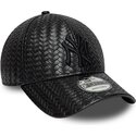 new-era-curved-brim-black-logo-9forty-pu-weave-new-york-yankees-mlb-black-snapback-cap
