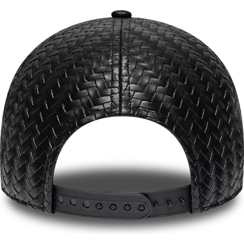 new-era-curved-brim-black-logo-9forty-pu-weave-new-york-yankees-mlb-black-snapback-cap