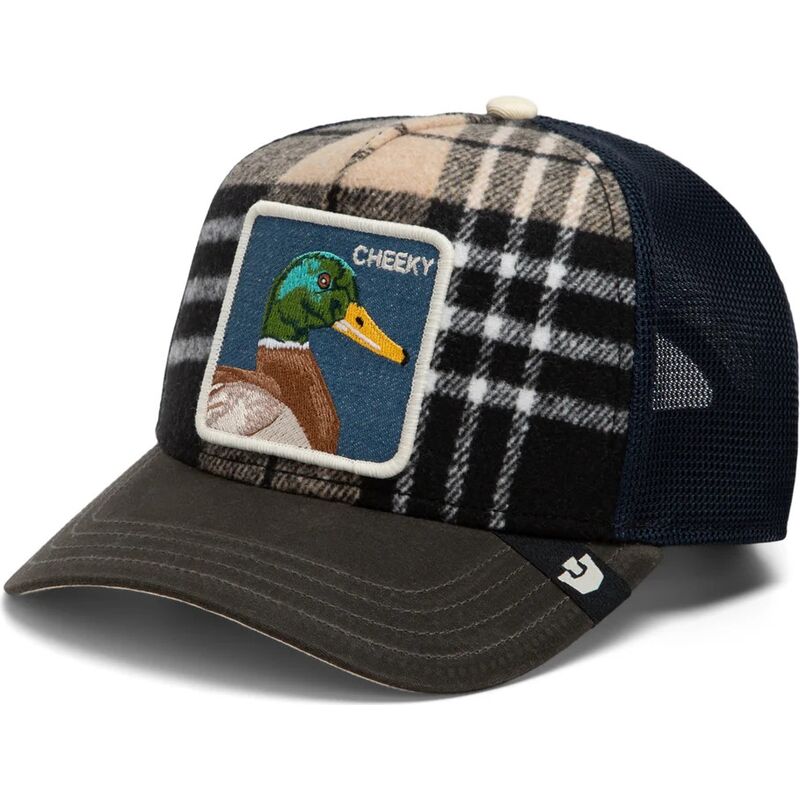 goorin-bros-duck-brit-cheeky-check-mate-the-farm-multicolor-trucker-hat goorin-bros-duck-brit-cheeky-check-mate-the-farm-multicolor-trucker-hat