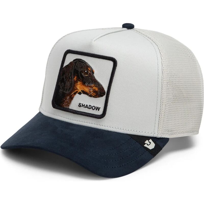 goorin-bros-dog-suede-shadow-microsuede-the-farm-grey-and-navy-blue-trucker-hat goorin-bros-dog-suede-shadow-microsuede-the-farm-grey-and-navy-blue-trucker-hat