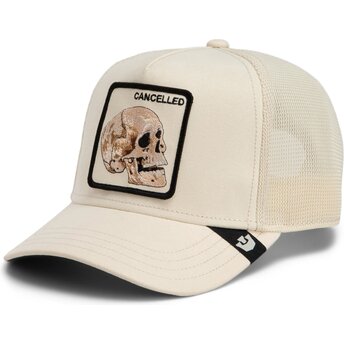 Goorin Bros. Suede Cancelled Skull Microsuede The Farm Beige Trucker Hat