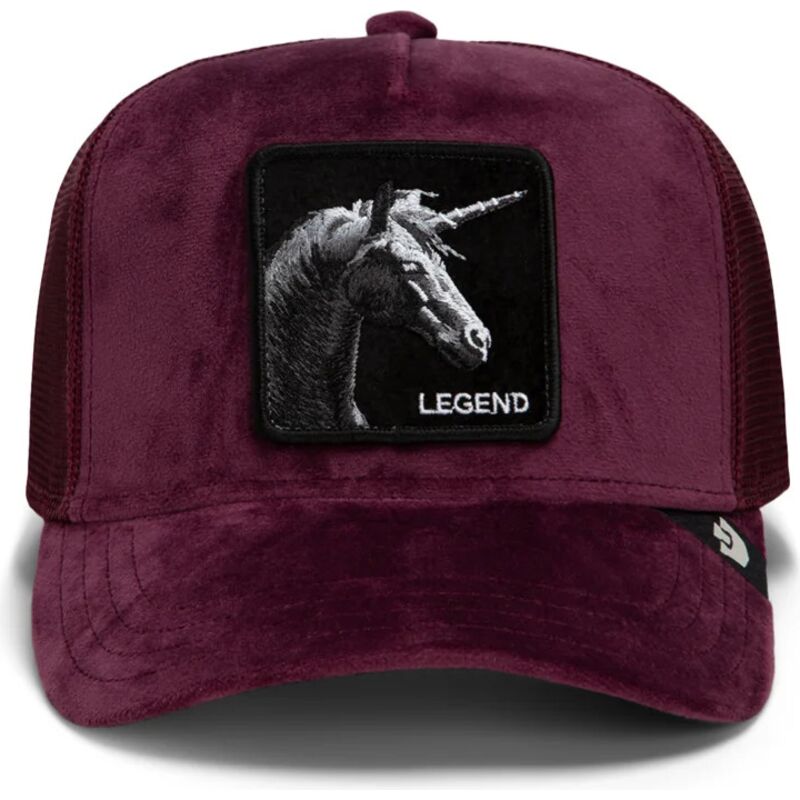 goorin-bros-unicorn-velour-legend-the-farm-maroon-trucker-hat goorin-bros-unicorn-velour-legend-the-farm-maroon-trucker-hat