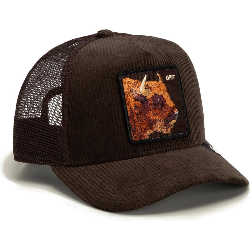 goorin-bros-buffalo-corduroy-grit-ridgeline-the-farm-brown-trucker-hat goorin-bros-buffalo-corduroy-grit-ridgeline-the-farm-brown-trucker-hat