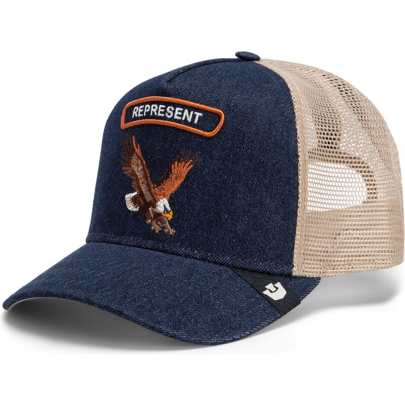 goorin-bros-eagle-represent-rocker-denim-after-dark-the-farm-navy-blue-and-beige-trucker-hat goorin-bros-eagle-represent-rocker-denim-after-dark-the-farm-navy-blue-and-beige-trucker-hat