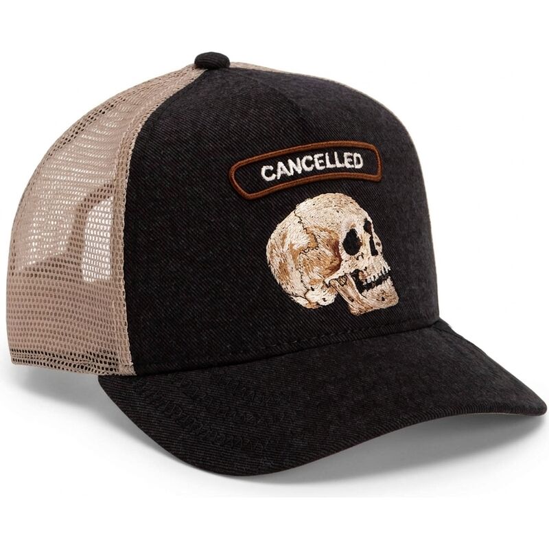 goorin-bros-skull-cancelled-rocker-denim-after-dark-the-farm-black-and-beige-trucker-hat goorin-bros-skull-cancelled-rocker-denim-after-dark-the-farm-black-and-beige-trucker-hat