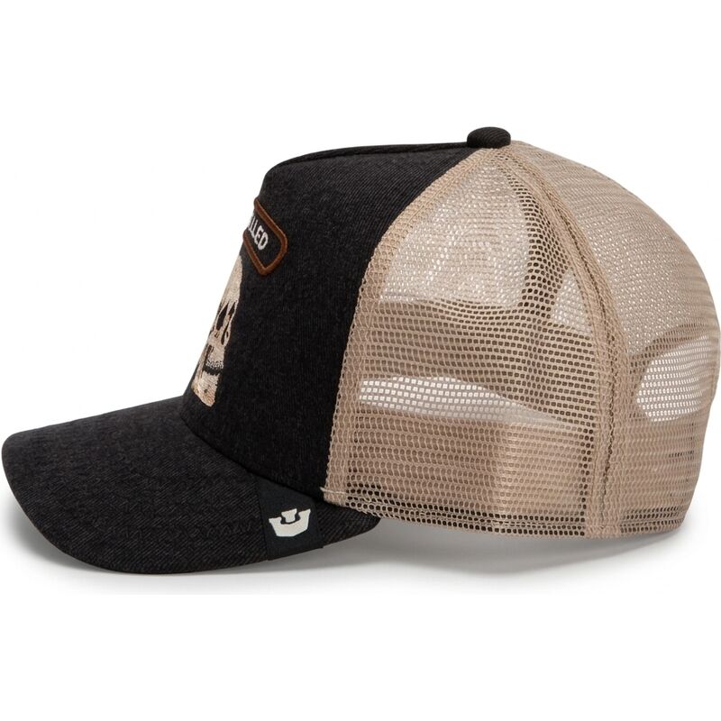 goorin-bros-skull-cancelled-rocker-denim-after-dark-the-farm-black-and-beige-trucker-hat goorin-bros-skull-cancelled-rocker-denim-after-dark-the-farm-black-and-beige-trucker-hat
