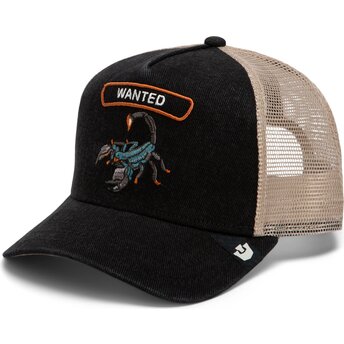 Goorin Bros. Scorpion Wanted Rocker Denim After Dark The Farm Black and Beige Trucker Hat