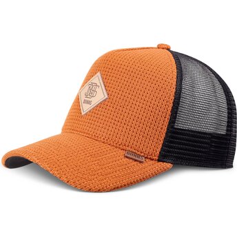 Djinns HFT Knitted Fab Orange and Black Trucker Hat