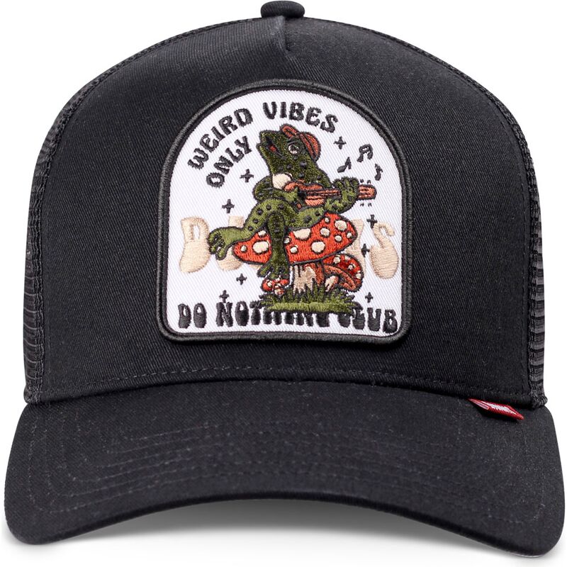 djinns-hft-do-nothing-club-weird-vibes-frog-black-trucker-hat
