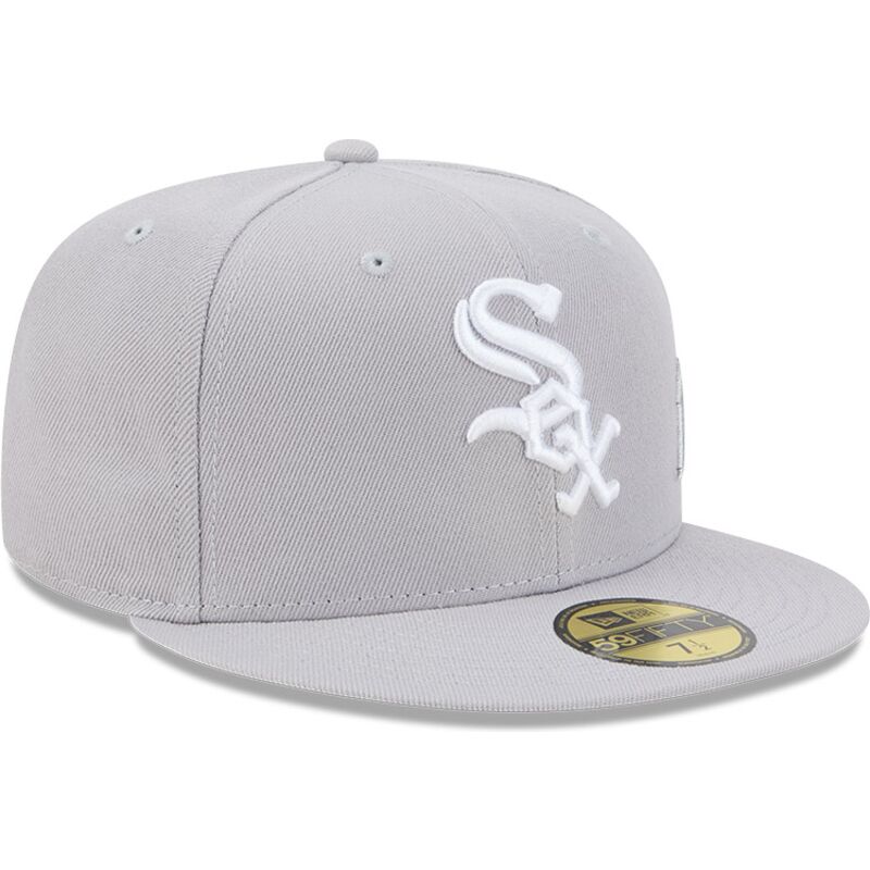 new-era-flat-brim-59fifty-side-script-chicago-white-sox-mlb-grey-fitted-cap
