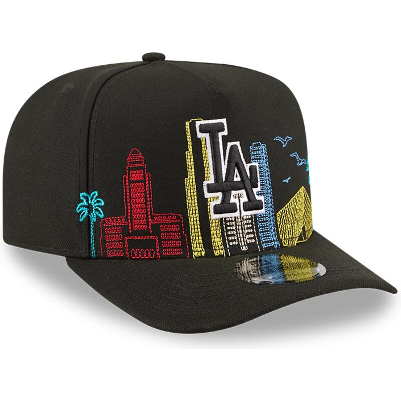 new-era-curved-brim-9fifty-a-frame-precurved-skyline-los-angeles-dodgers-mlb-black-snapback-cap
