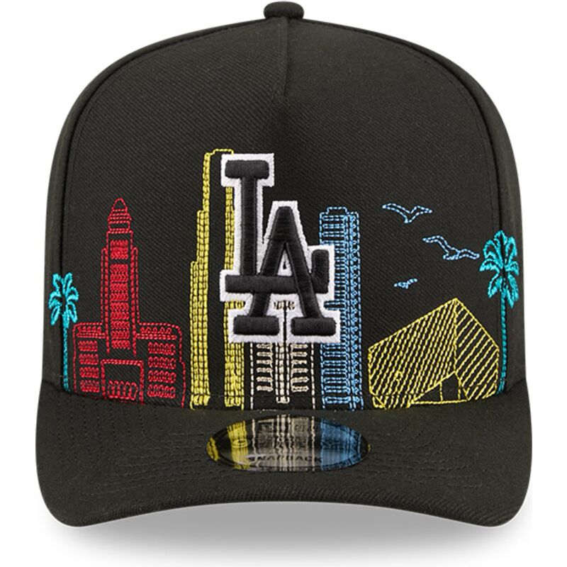 new-era-curved-brim-9fifty-a-frame-precurved-skyline-los-angeles-dodgers-mlb-black-snapback-cap