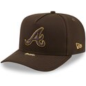 new-era-curved-brim-9fifty-a-frame-precurved-visor-pin-atlanta-braves-mlb-brown-snapback-cap