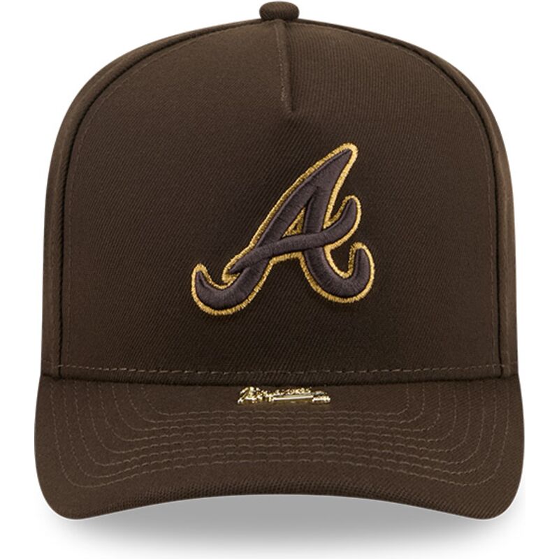 new-era-curved-brim-9fifty-a-frame-precurved-visor-pin-atlanta-braves-mlb-brown-snapback-cap