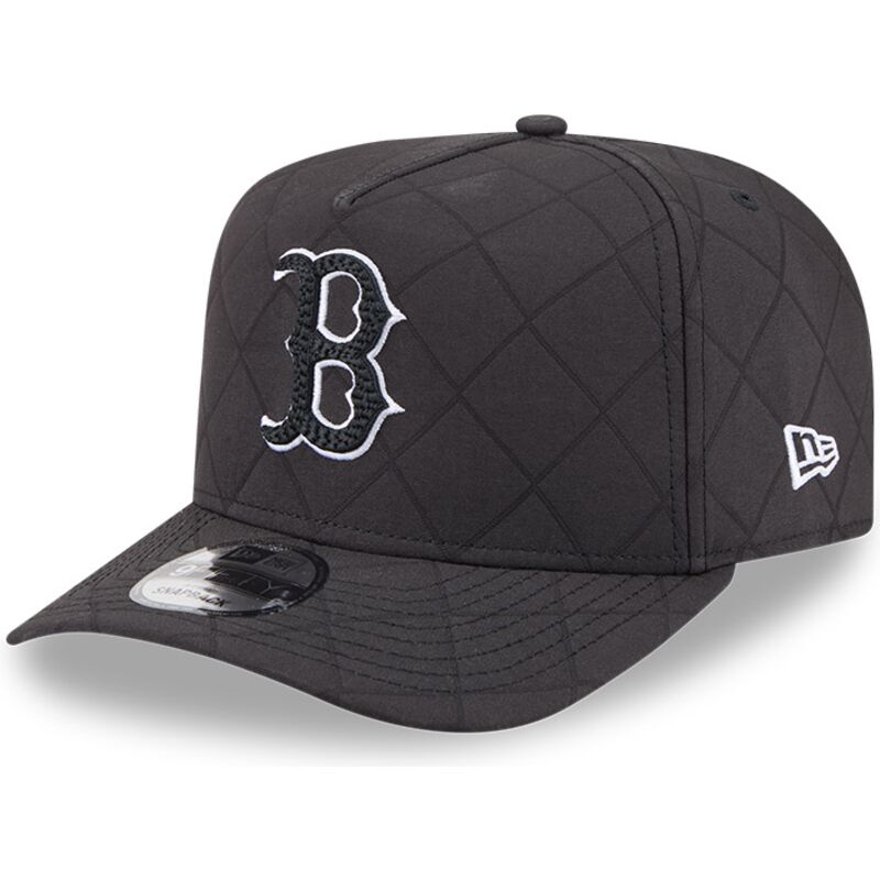 new-era-curved-brim-black-logo-9fifty-a-frame-precurved-checkered-boston-red-sox-mlb-black-snapback-cap
