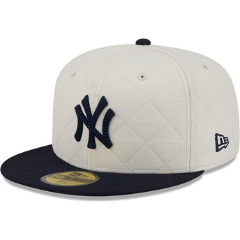 New Era Flat Brim 59FIFTY Checkered New York Yankees MLB White and Navy Blue Fitted Cap