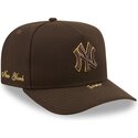 new-era-curved-brim-9fifty-a-frame-precurved-visor-pin-new-york-yankees-mlb-brown-snapback-cap
