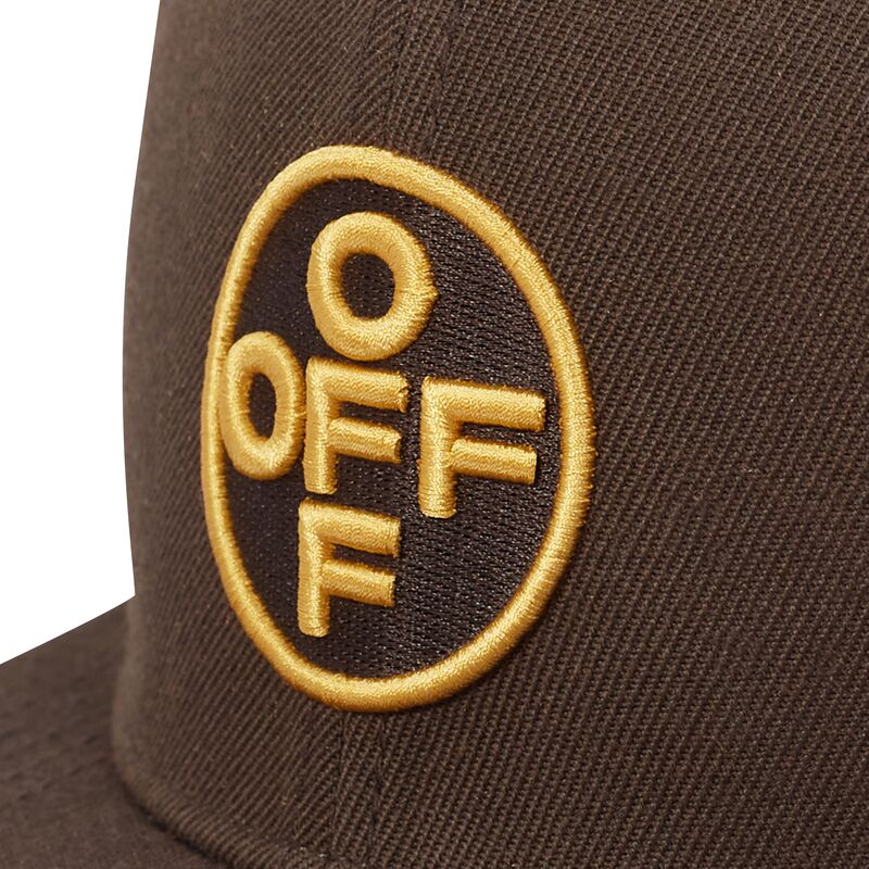 l-ab-c-o-off-white-flat-brim-yellow-logo-off-embroidered-twill-brown-snapback-cap